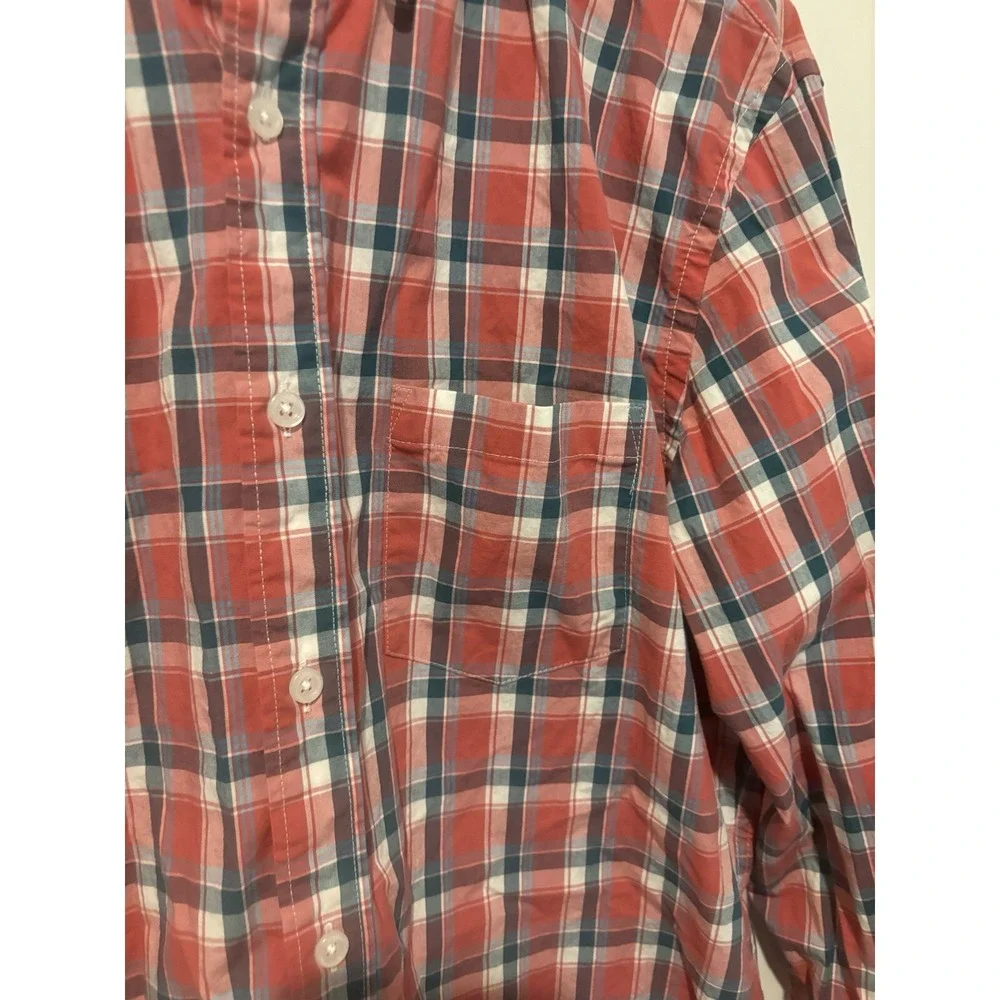 J Crew Oxford Button Up Shirt‎ Large Flex Washed Plaid Long Sleeve Dress Casual